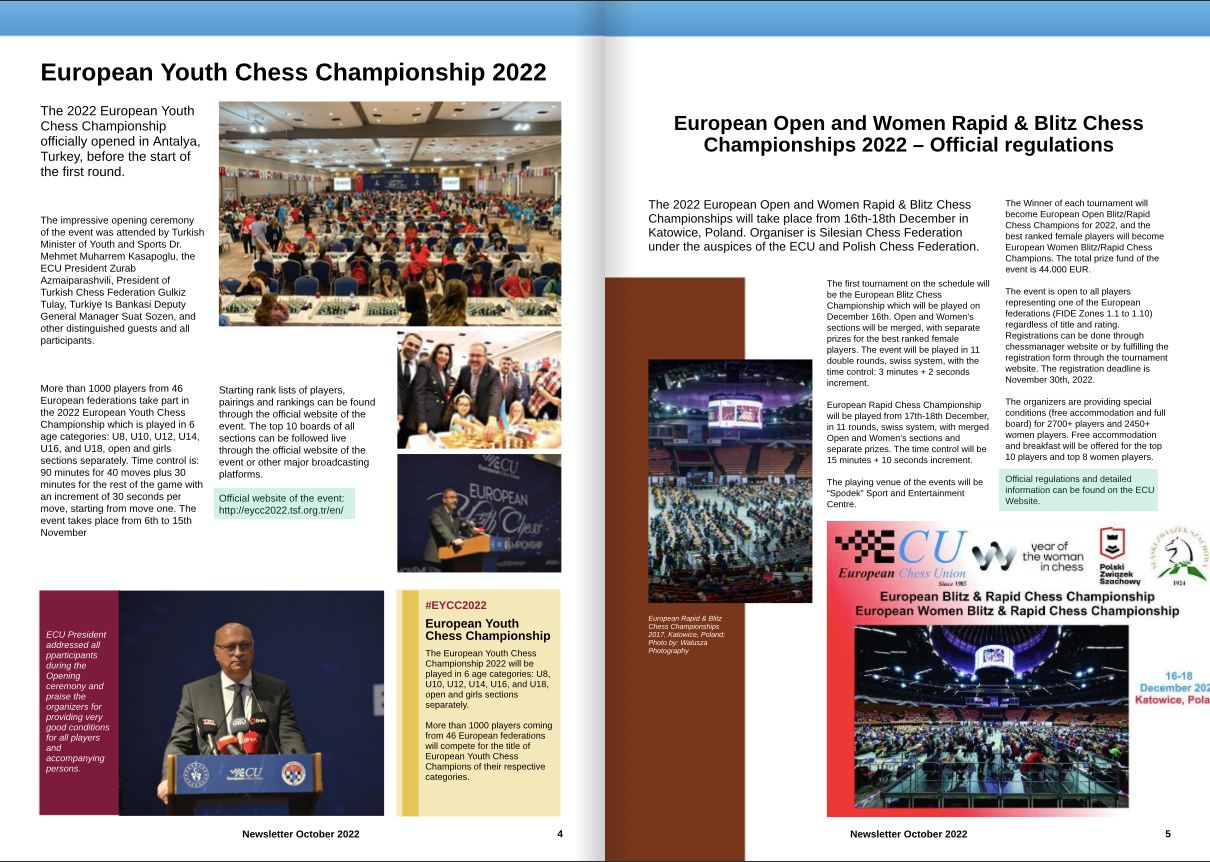ECU E-Magazine October 2022 – European Chess Union